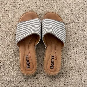 Born Women's Sandals with Gray and White Stripes